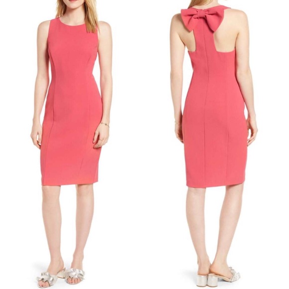 NWT Nordstrom 1901 Bow Back Pink Sheath Dress 8 10 - Picture 1 of 7